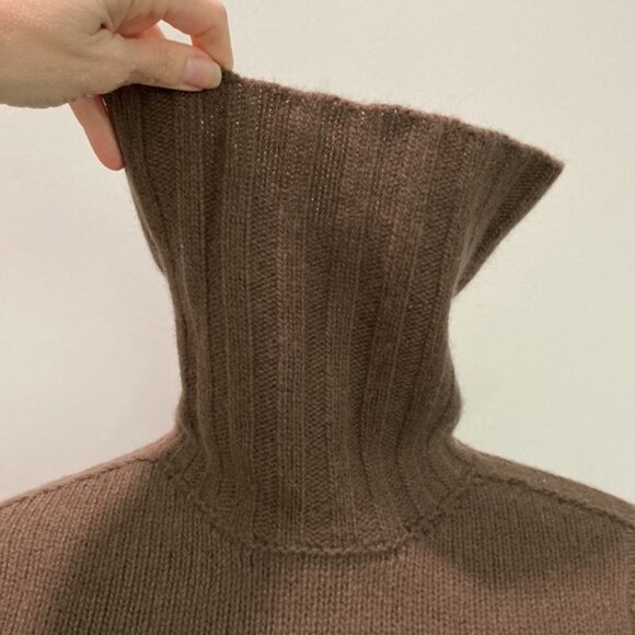 SISLEY Turtleneck Sweater Brown Wool Chunky Angora - Picture 4 of 12